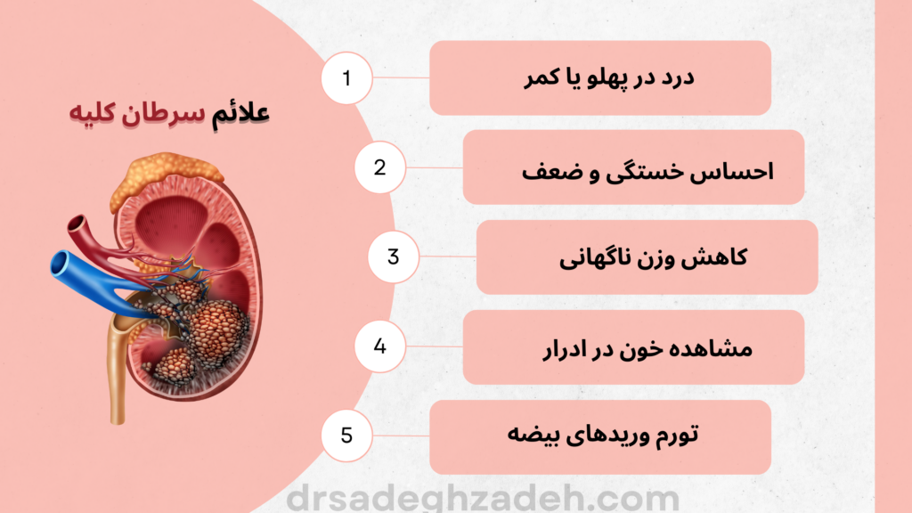 تصویر اینفوگرافی از علائم سرطان کلیه